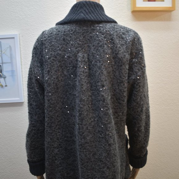 Diane Von Furstenberg Charcoal Pea Coat - Picture 8 of 11